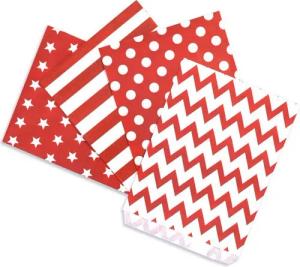 Frau WUNDERVoll Papierdekoration 100 Papiertüten Mix rot, 4 x 25 Stück Geschenktüten, Candy bag