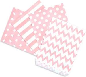 Frau WUNDERVoll Papierdekoration 100 Papiertüten Mix rosa, 4 x 25 Stück Geschenktüten, Candy bag