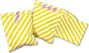 Frau WUNDERVoll Papierdekoration 25 Papiertüten - gelb mit diagonalen Streifen