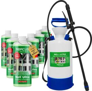 ABACUS Nell Ultra Algenentferner, Grünbelagentferner mit 7L Drucksprüher Grünbelagentferner (Bekannt aus QVC, [7-St. Ergiebiges Konzentrat Selbsttätig mit Langzeitschutz)