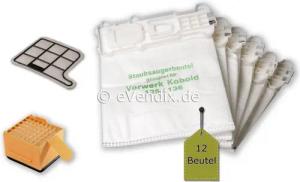 eVendix Staubsaugerbeutel passend für Vorwerk Kobold VK 135 / 136, passend für Vorwerk, 1 St., Vorwerk Kobold VK 135, 136