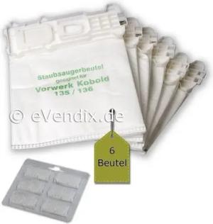 eVendix Staubsaugerbeutel passend für Vorwerk Kobold VK 135 / 136, passend für Vorwerk, 1 St., Vorwerk Kobold VK 135, 136
