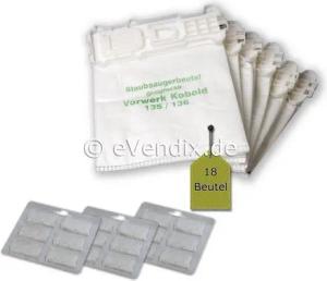 eVendix Staubsaugerbeutel passend für Vorwerk Kobold VK 135 / 136, passend für Vorwerk, 1 St., Vorwerk Kobold VK 135, 136