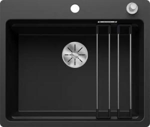 Blanco Einbauspüle ETAGON 6-F Einbauspüle SILGRANIT schwarz ab 60 cm Excenter, rechteckig, 50.1/59.1 cm