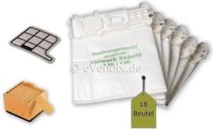 eVendix Staubsaugerbeutel passend für Vorwerk Kobold VK 135 / 136, passend für Vorwerk, 1 St., Vorwerk Kobold VK 135, 136