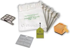 eVendix Staubsaugerbeutel passend für Vorwerk Kobold VK 135 / 136, passend für Vorwerk, 1 St., Vorwerk Kobold VK 135, 136