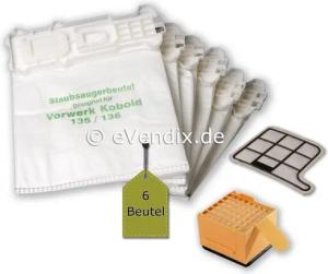 eVendix Staubsaugerbeutel passend für Vorwerk Kobold VK 135 / 136, passend für Vorwerk, 1 St., Vorwerk Kobold VK 135, 136