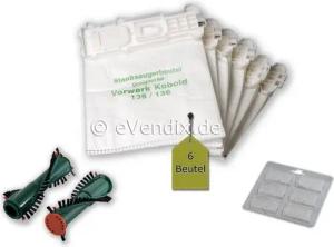 eVendix Staubsaugerbeutel passend für Vorwerk Kobold VK 135 / 136, passend für Vorwerk, 1 St., Vorwerk Kobold VK 135, 136