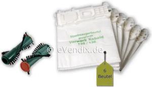 eVendix Staubsaugerbeutel passend für Vorwerk Kobold VK 135 / 136, passend für Vorwerk, 1 St., Vorwerk Kobold VK 135, 136