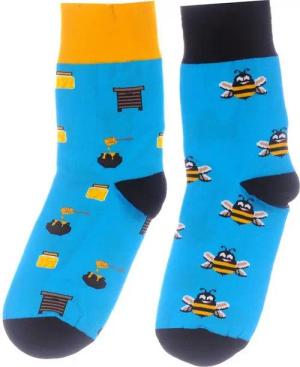 Martinex Socken 1 Paar Socken lustige bunte witzige Strümpfe mit Bienen Motiv mit Bienchen, 34 35 36 37 38 39 40 41 42 43 44 45 46