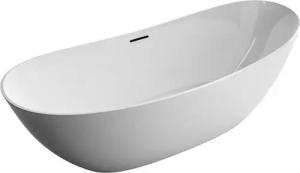 Bernstein Badewanne DALIA, (Acrylbadewannen, freistehende Wanne, Acrylwanne, Sanitäracryl), oval freistehende Badewanne Acryl Weiß glänzend - 170 x 72 x 60 cm