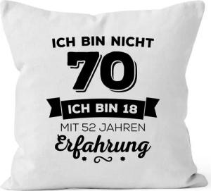 MoonWorks Dekokissen Kissen-Bezug Ich bin nicht [object Object] sondern ich bin 18 mit {[object Object]_jahre_erfahrung} Jahren Erfahrung Geburtstag Geschenk Kissen Moonworks®