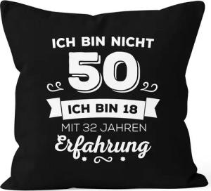 MoonWorks Dekokissen Kissen-Bezug Ich bin nicht [object Object] sondern ich bin 18 mit {[object Object]_jahre_erfahrung} Jahren Erfahrung Geburtstag Geschenk Kissen Moonworks®