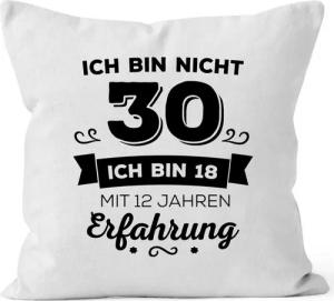 MoonWorks Dekokissen Kissen-Bezug Ich bin nicht [object Object] sondern ich bin 18 mit {[object Object]_jahre_erfahrung} Jahren Erfahrung Geburtstag Geschenk Kissen Moonworks®