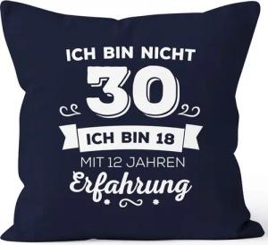 MoonWorks Dekokissen Kissen-Bezug Ich bin nicht [object Object] sondern ich bin 18 mit {[object Object]_jahre_erfahrung} Jahren Erfahrung Geburtstag Geschenk Kissen Moonworks®