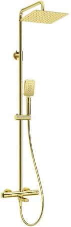 Lomadox Duscharmatur DEANTE-30 Duschsystem modern mit Kopfbrause und Handbrause in goldfarben