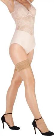 GIULIA Halterlose Strümpfe 20 Den mit Spitzenbund 9 cm Spitzen (1-Paar)