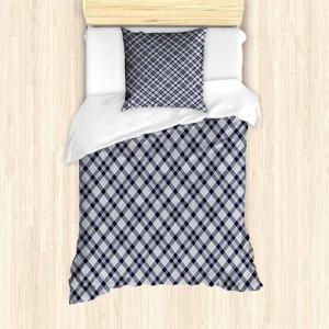 Abakuhaus Bettwäsche Milbensicher Allergiker geeignet mit Kissenbezug, Microfaser, Marine-Plaid Simple Classic Mode