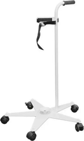 DocMed Flaschenhalter Flaschenfahrgestell in weiß mit massivem Stahlblechsockel, (Komplett-Set, 2-St., sehr stabil und robust, feststellbare Rollen), Mobiles Sauerstoffflaschengestell, Medizinisches Fahrgestell