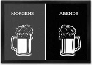 speecheese Fußmatte Morgens Bier abends Fußmatte Alkohol Getränk Morgen Abend Genuss