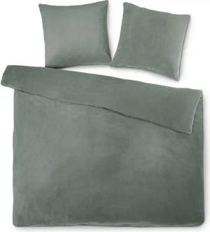 aqua-textil Bettwäsche Feelwell Bettgarnitur Thermo Fleece Flausch 200x200cm grau, Coral-Fleece, Mikrofaser, 3 teilig
