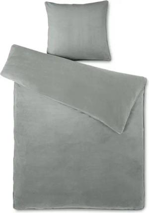 aqua-textil Bettwäsche Feelwell Bettgarnitur Thermo Fleece Flausch 135x200cm silber, Coral-Fleece, Mikrofaser, 2 teilig