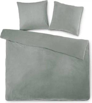 aqua-textil Bettwäsche Feelwell Bettgarnitur Thermo Fleece Flausch 200x220cm silber, Coral-Fleece, Mikrofaser, 3 teilig