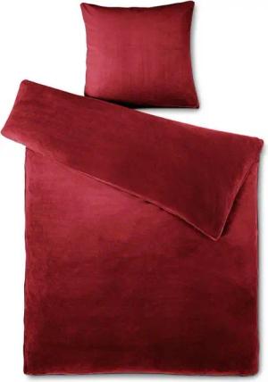 aqua-textil Bettwäsche Feelwell Bettgarnitur Thermo Fleece Flausch 155x220cm bordeaux, Coral-Fleece, Mikrofaser, 2 teilig