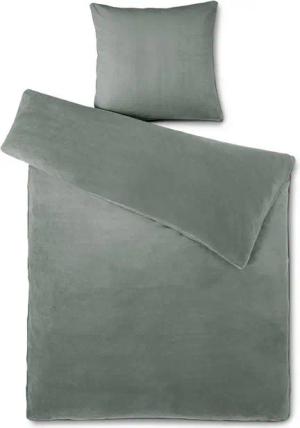 aqua-textil Bettwäsche Feelwell Bettgarnitur Thermo Fleece Flausch 155x220cm grau, Coral-Fleece, Mikrofaser, 2 teilig