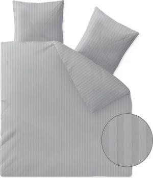 aqua-textil Bettwäsche Nele Bettgarnitur Mako Satin Streifen 6tlg. 200x200+2x80x80 hellgrau, Baumwolle, 6 teilig