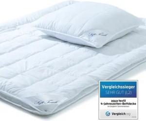 aqua-textil Bettdecke, Kopfkissen + Topper Soft Touch Mikrofaser 4 Jahr. Steppdecke Set 1x155x220cm + 1x80x80cm