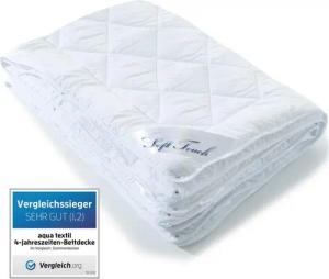 aqua-textil Bettdecke, Kopfkissen + Topper Soft Touch Mikrofaser 4 Jahreszeiten Steppdecke 150x200cm