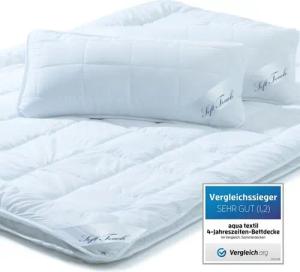 aqua-textil Bettdecke, Kopfkissen + Topper Soft Touch Mikrofaser 4 Jahr. Steppdecke Set 1x220x240cm + 2x40x80cm