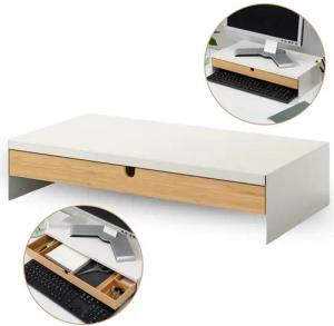 Sarcia.eu Monitorständer ELLOVEN Monitorständer mit Schublade, weiß IKEA