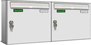 AL Briefkastensysteme Wandbriefkasten 2 Fach Basic Briefkasten A4 RAL Farbe 9016 Verkehrs Weiss wetterfest