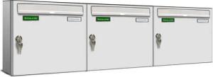 AL Briefkastensysteme Wandbriefkasten 3 Fach Basic Briefkasten A4 RAL Farbe 9016 Verkehrs Weiss wetterfest