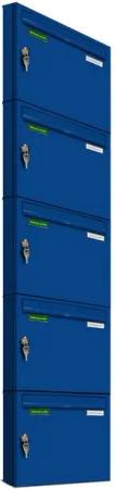 AL Briefkastensysteme Wandbriefkasten 5 Fach Basic Briefkasten A4 in RAL Farbe 5010 Enzian Blau wetterfest