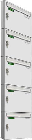 AL Briefkastensysteme Wandbriefkasten 5 Fach Basic Briefkasten A4 RAL Farbe 9016 Verkehrs Weiss wetterfest