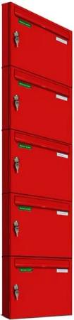 AL Briefkastensysteme Wandbriefkasten 5 Fach Basic Briefkasten A4 in RAL Farbe 3000 Feuer Rot wetterfest
