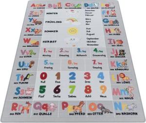 Stilvoll Günstig Kinderteppich Teppich für den Flur oder Küche Alphabet - Buchstaben - Zahlen - Tiere, Läufer, Höhe: 7 mm