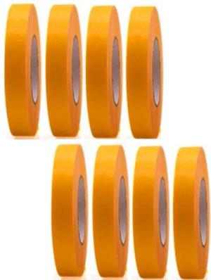 BAYLI Kreppband 8 Rollen Profi Goldband Klebeband 50 m x 15 mm - Malerband Gold Krepp