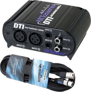 Art Audio ART DTI passive DI-Box mit XLR-Mikrofonkabel Digitales Aufnahmegerät (DI-Interface)