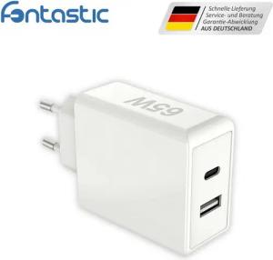 fontastic GaNto65 Duo USB-A / USB-C - Schnellreiselader - GaNto Technologie USB-Ladegerät