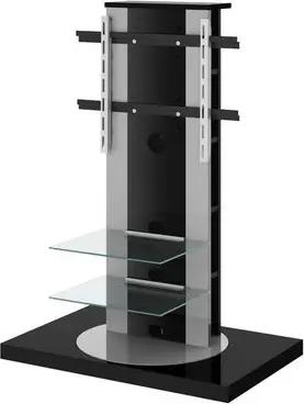 designimpex Fernsehtisch Roma H-777nw Schwarz Hochglanz 360° drehbar TV Ständer TV-Wandhalterung