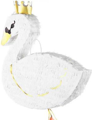 partydeco Pinata, Piñata 43,5x49,5x9cm Schwan zum Befüllen Weiß
