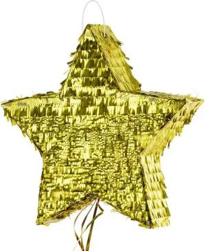 partydeco Pinata, Piñata 42,5x44,5x9cm Stern zum Befüllen Gold