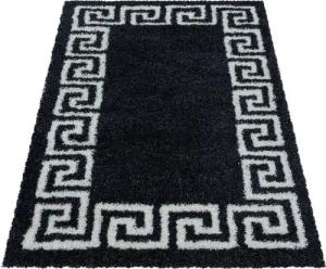 Stilvoll Günstig Hochflor-Teppich für Wohnzimmer und Schlafzimmer Mäander-Design, Rechteck, Höhe: 30 mm