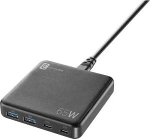 Cellularline Ladegerät Multipower Desk 65 Watt Reiselader 4 Ports GaN Black (60003) Universal-Ladegerät