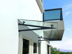 BuyLando.Shop Vordach BuyLando.Shop CL-V7016 - 200x90cm Glasvordach - Vordach - Pavillion -