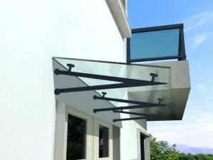 BuyLando.Shop Vordach BuyLando.Shop CL-V7016 - 230x90cm Glasvordach - Vordach - Pavillion -